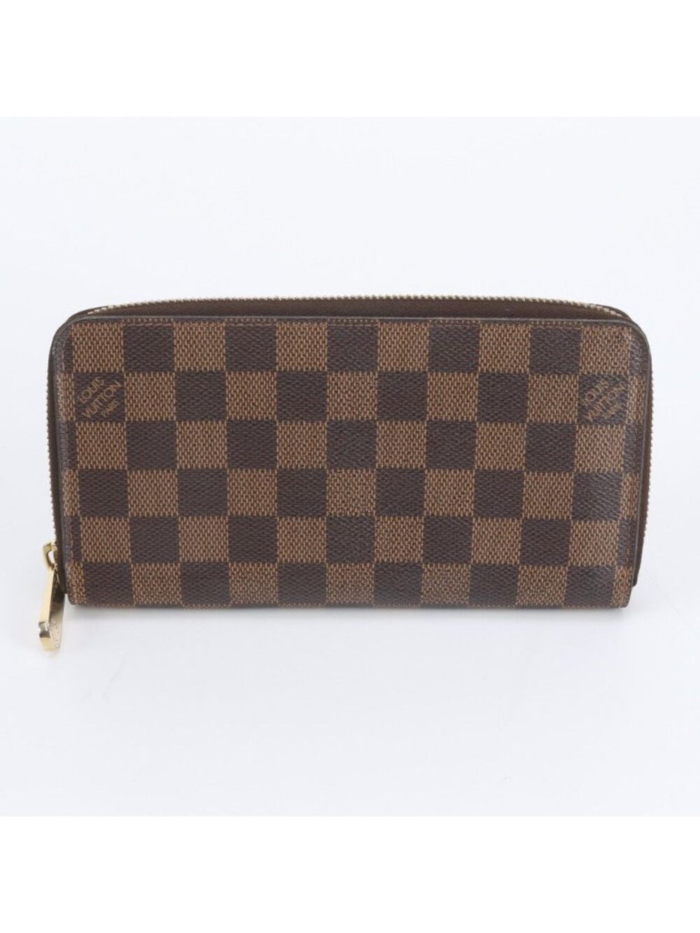 Louis Vuitton Damier Zippy Wallet Leather Zip Around Brown